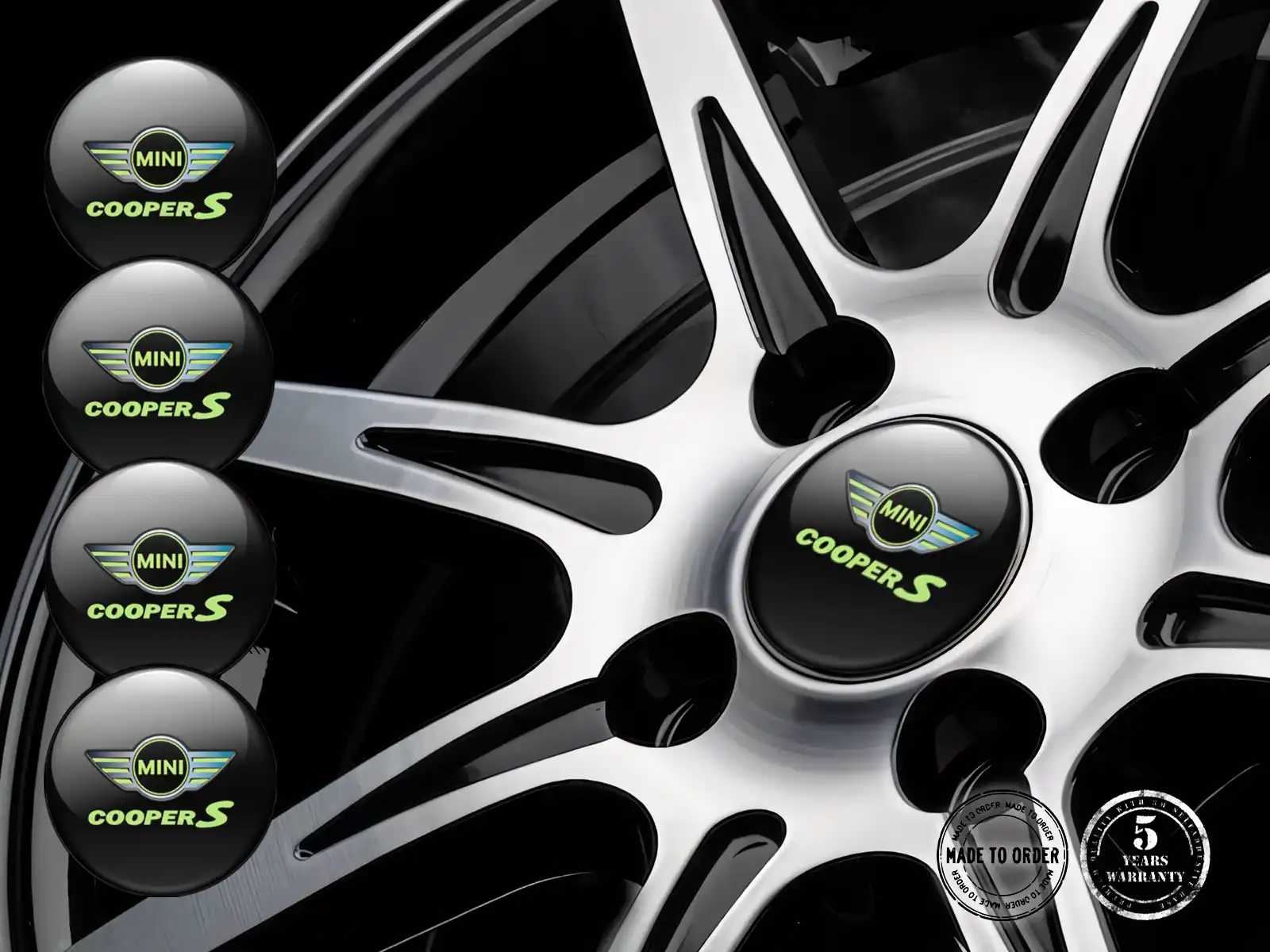 Mini Cooper Décalques Jantes Voiture Logos Bombés de Luxe